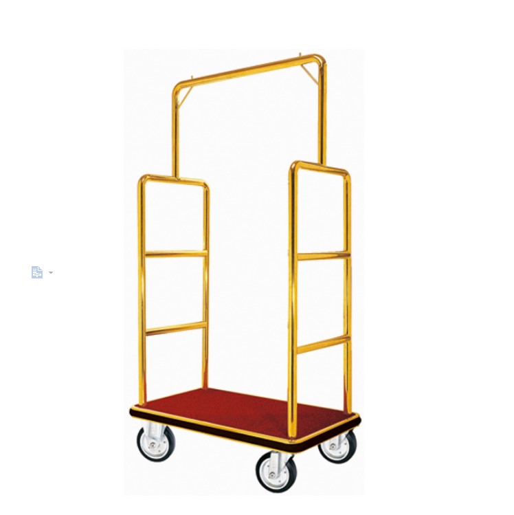 Luxury Service Hotel Lobby Stainless Steel Luggage Trolly Cart