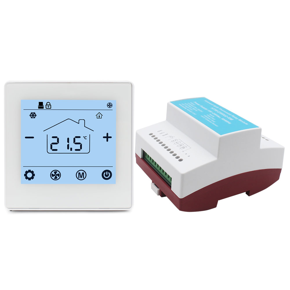Новый дизайн, термостат переменного тока для отеля modbus RS485, Цифровой комнатный термостат для систем вентиляторной катушки hvac