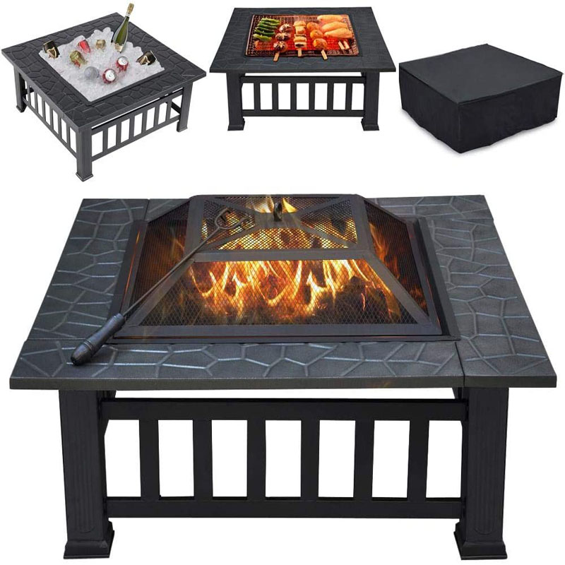 Camping Picnic Wood Bonfire Firepit Luxury Outdoor Garden Patio Supplies Furniture Gazebo Metal BBQ Grills Bowl Fire Pit Tables