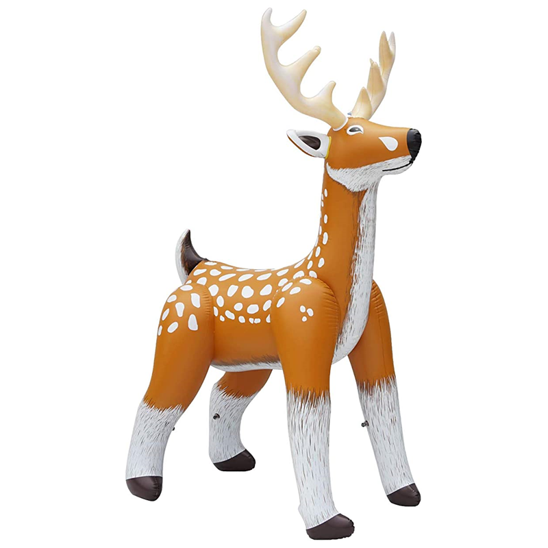 Pvc Folding 3D Inflatable Reindeer For Christmas Decoration