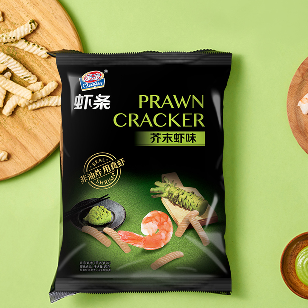 Qinqin васаби ароматизатор креветок 80 г закуски для морепродуктов жареные закуски из Китая; FUJ соленые четки 0,08 кг 30 дней Поддержка> 7%