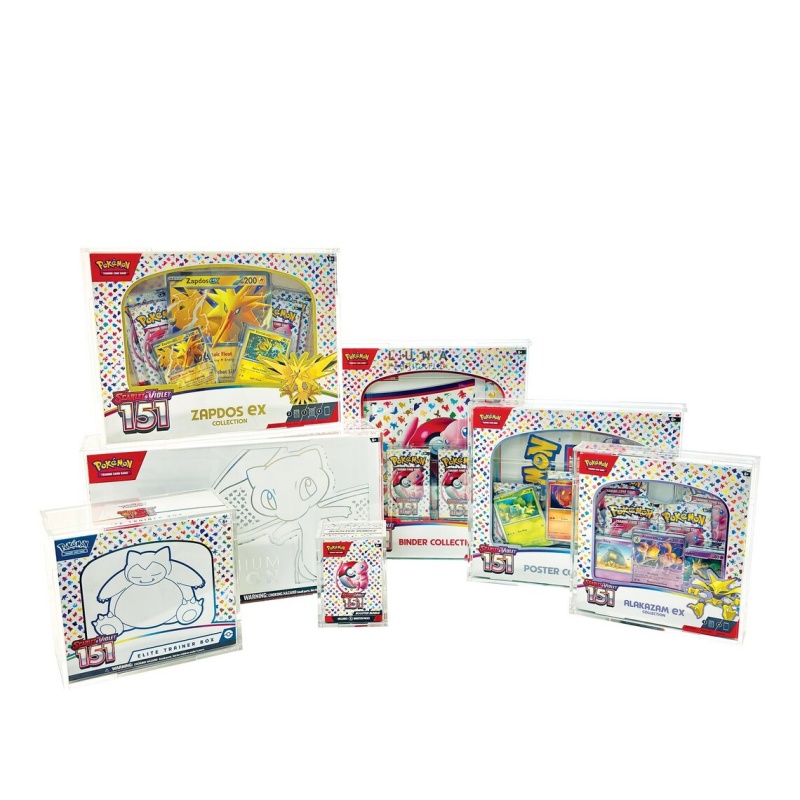Magnetic Acrylic Display Cases for Pokemon 151 Complete Bundle