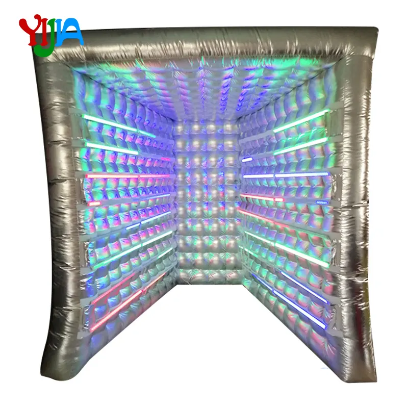 Newest Vogue Portable Inflatable Photo Booth With LED Tube Lights For Party Wedding Event Decoration