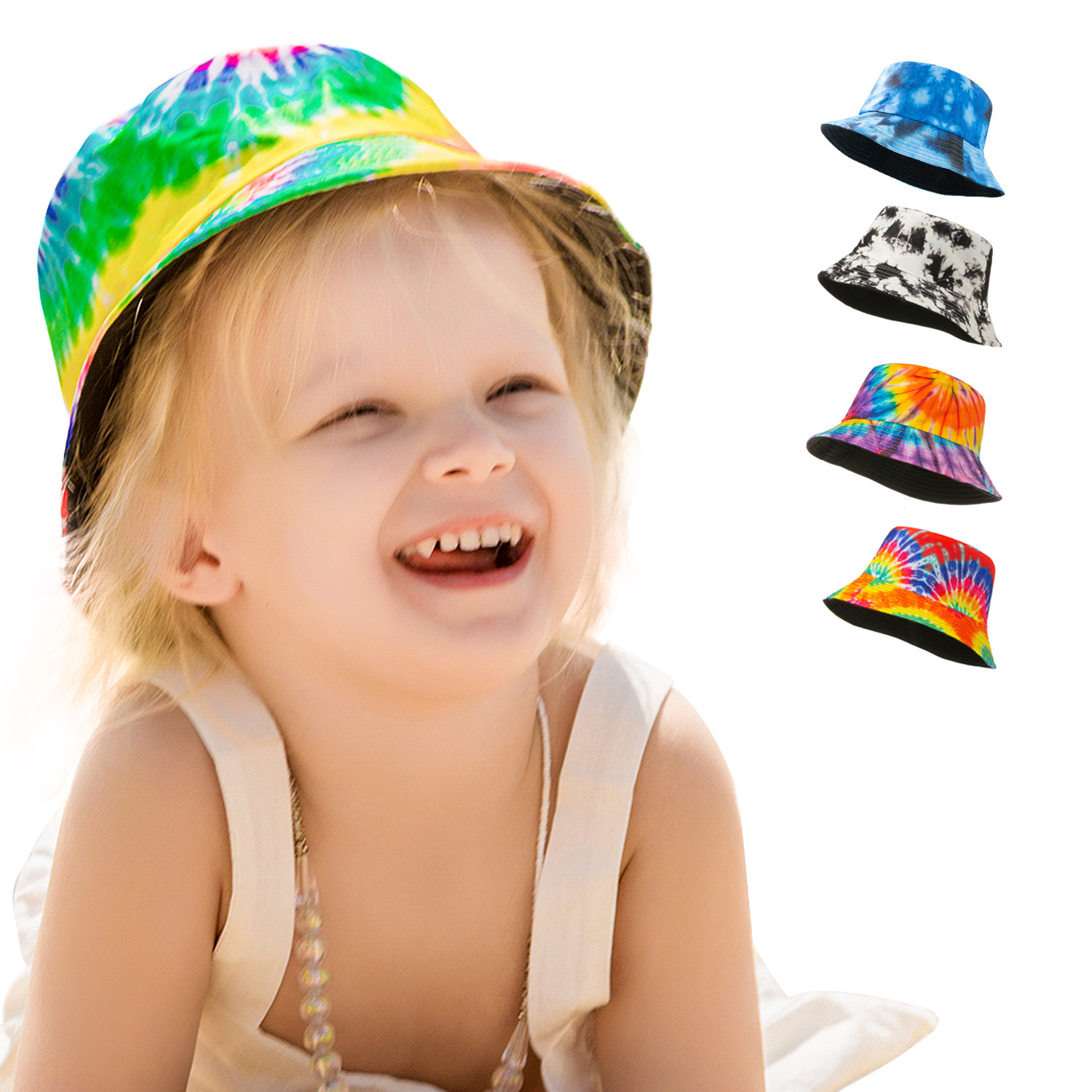 Новое поступление 2021, горячая Распродажа, летняя Панама От 2 до 5 лет tie dye для детей