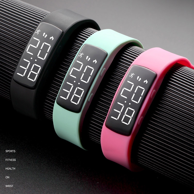 Wholesale Factory Price Pedometer Fitness Health Tracker Waterproof Sports Digital Watch Silicone Strap Smart Bracelet band