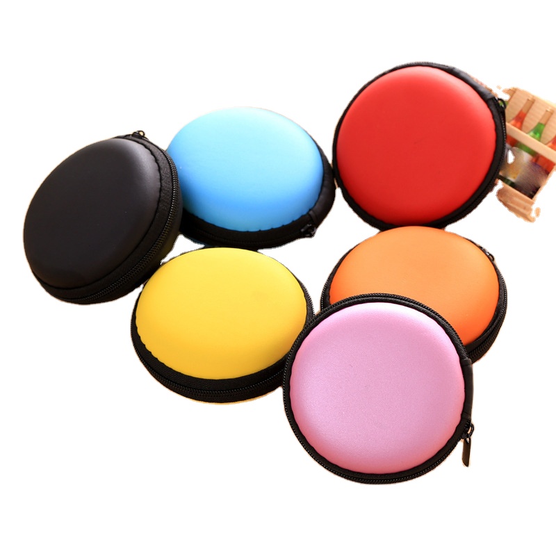Wholesale Cartoon Zipper Candy Color Simple Design Custom Silicone EVA Round Thape Coin Purse