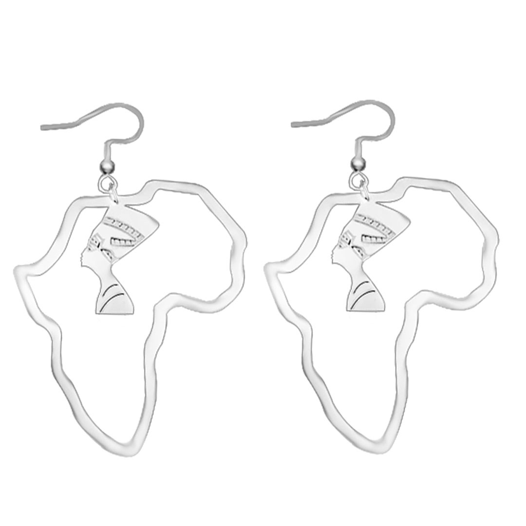 Africa Map Earrings 18K Gold Plated Fashion Earrings Hip Hop Jewelry