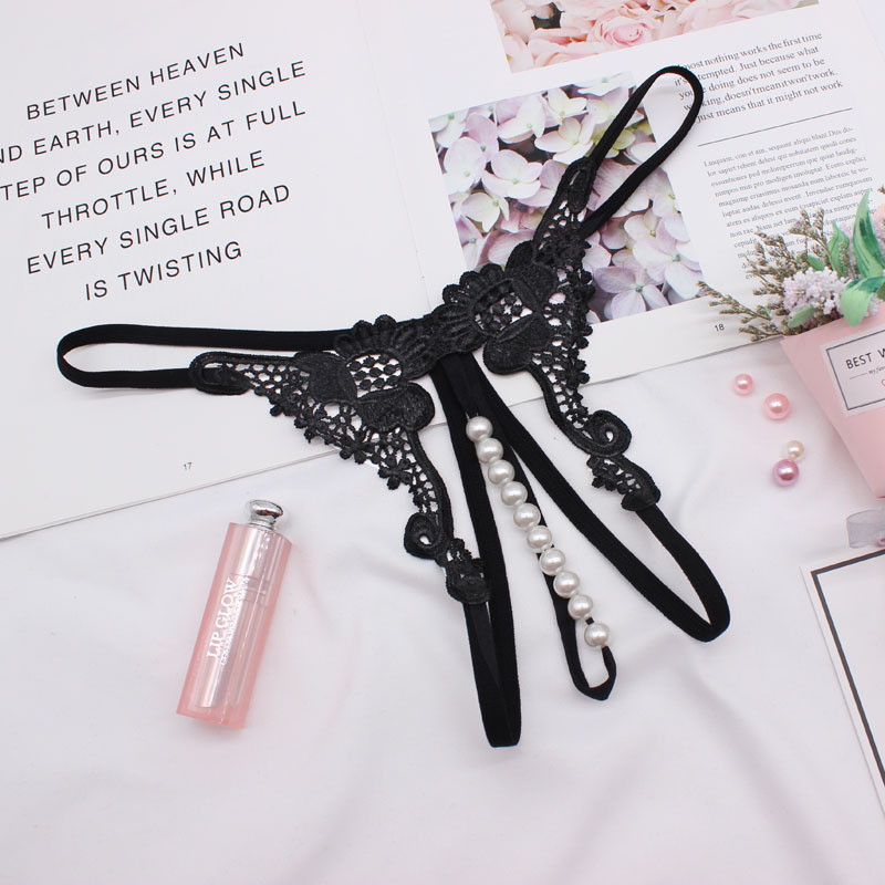 2020 New women open crotch sexy g-string panties with pearl string with plus size