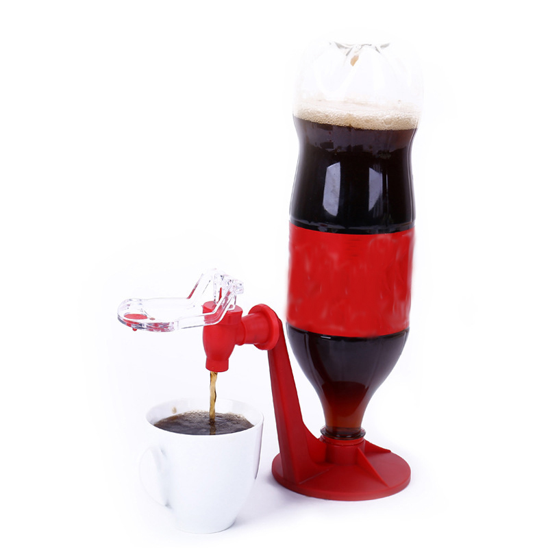 Magic Tap Water Dispenser Hand Press Coke Bottle Upside Down Drinking Water Dispenser Mini Table Fizz Coke Drink Dispenser