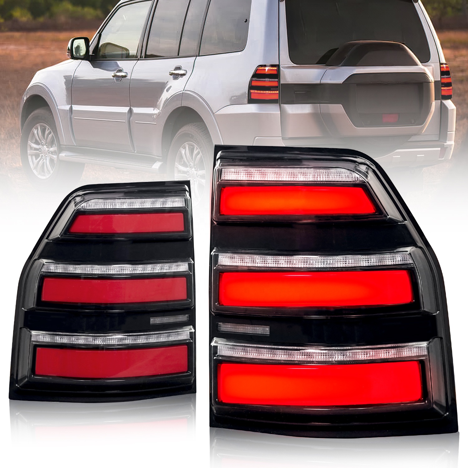 Заводская светодиодная задняя фара для Pajero/Montero Sport, светодиодная задняя фара 2006-2020 plug and play для Pajero V97 V93, задняя фара