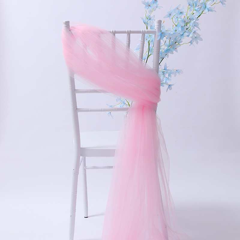 Wedding Bridal Shower Decoration Long Tulle skirt Sash Chair Cover