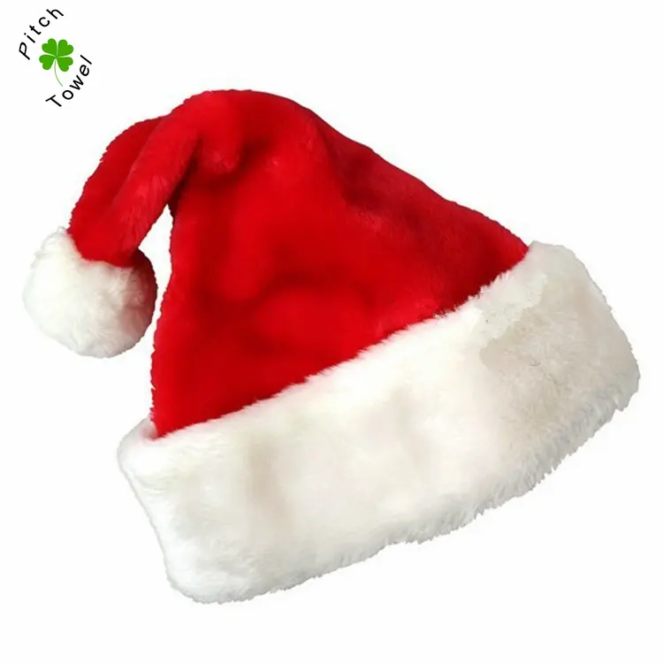 Single Layer Adult Best Santa Hat Decorated Golden Velvet Christmas Santa Hat