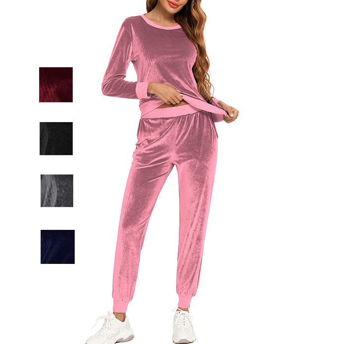 Wholesale Two Pieces Velvet Long Comfortable Mujer Pijamas Por Mayor