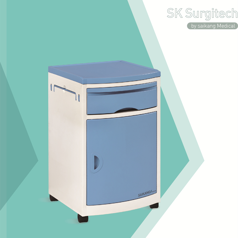SKS002-W Portable Steel ABS Plastic Medical Storage Furniture Hospital Bedside Cabinet