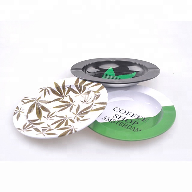 Tin Ashtray Custom Round Metal Tin AshTray Smoking Tray