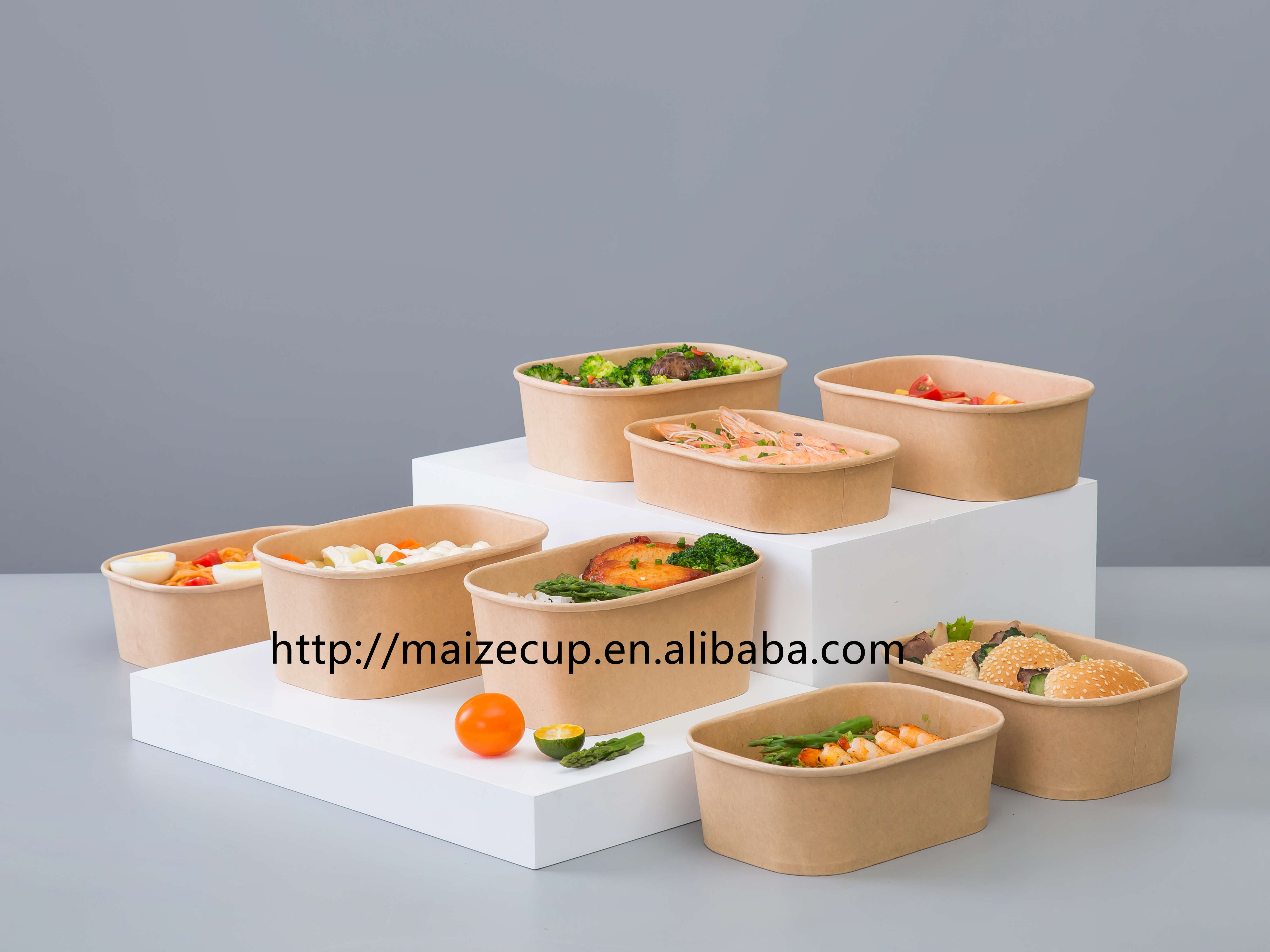 free sample 500ml 750ml 1000ml paper takeaway box bowl container