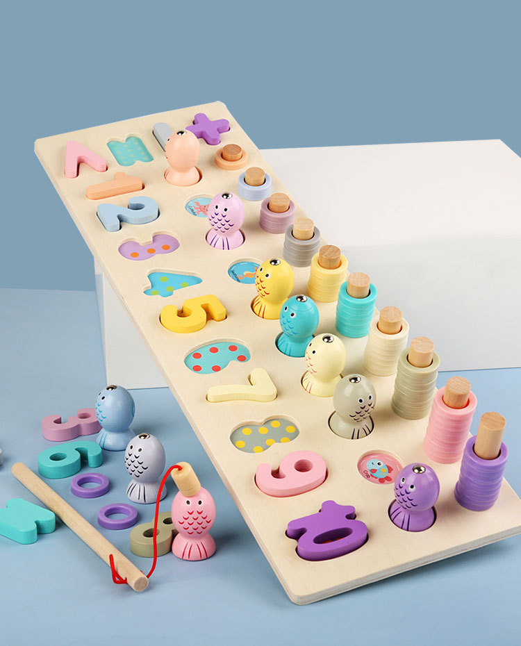 Wooden Puzzle Board Alphabet Wooden Puzzle Educational Number Counting Toys Colors Stacking Early Education Toy for baby