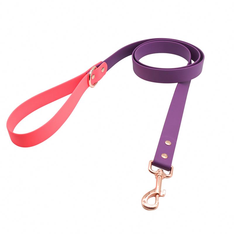 Muker Accessories Luxury Splicing Pet Lead Walking Gold Heavy Duty Waterproof Easy Clean Pvc Print Dog Collar And Leash