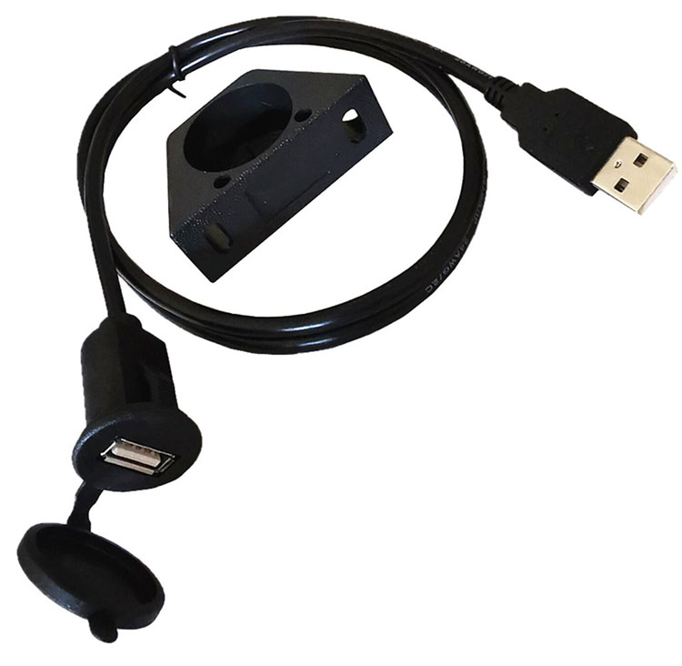 Кабель с утапливаемым креплением USB2.0, Круглый Однопортовый удлинитель USB «штырь-гнездо» для автомобилей, грузовиков, лодок, мотоциклов, приборной панели, 3 фута/Новинка