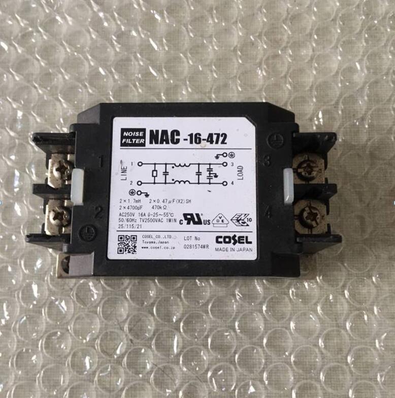NAC-16-472 фильтры цепи питания переменного тока 1-250 / DC250 16A 0,5 мА/1,0 мА макс NAC-16-472