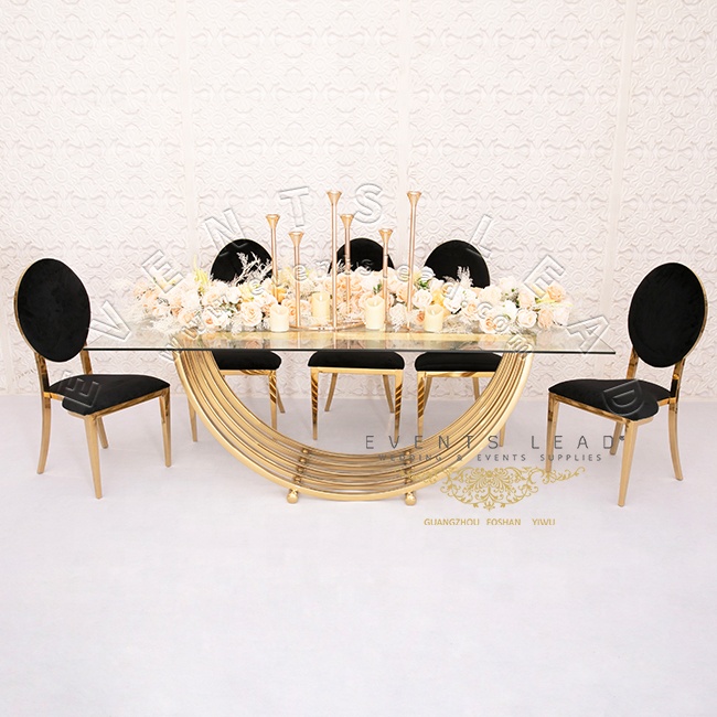 Elegant Half Round Tube Base New Design Modern Furniture Wedding Table
