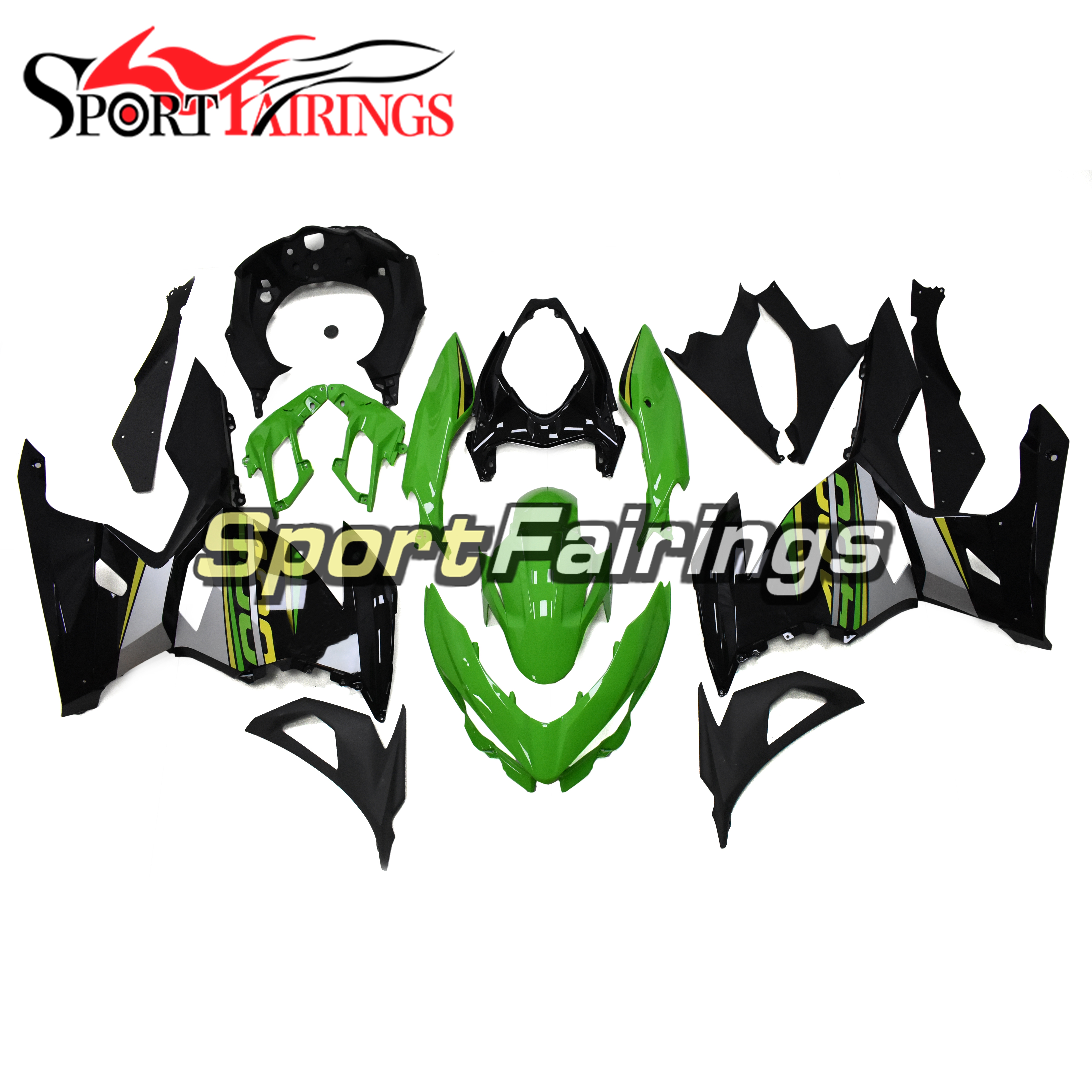 Полные Обтекатели для Kawasaki Ninja 400 2018 2019 2020 18 20 ABS пластик для инъекций Кузов мотоцикла глянцевые черные зеленые Серебристые