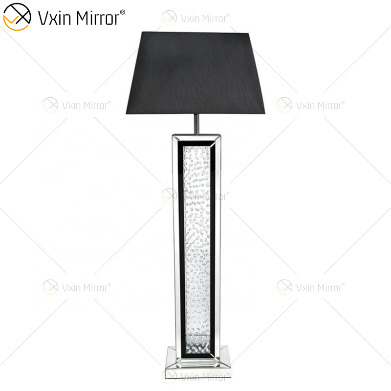 Black frame WXFL-060 Living room elegant Silver Modern crystal 3D Mirrored Floor Standing Lamp