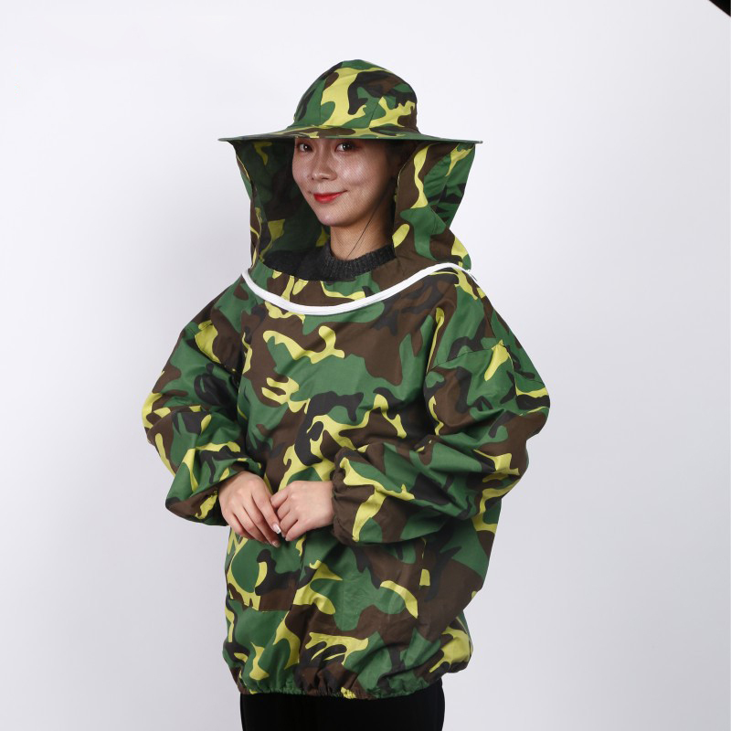 Long Sleeved Beekeeping Protective Work Suit Set With Hat and Veil, Breathable Half Body Protective Tool Anti Bee Suit