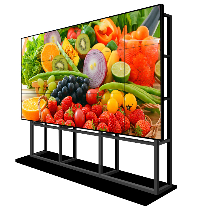 55 Inch 4K digital information display splicing screen with 0.88mm 1.8mm 3.5mm bezel for play video and CCTV system