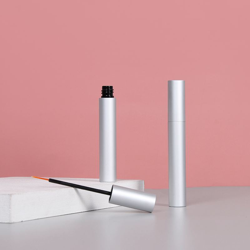 In Stock Wholesale 4ml Aluminum Silver cosmetic lip gloss bottle lip gloss tube Eyeliner tubes