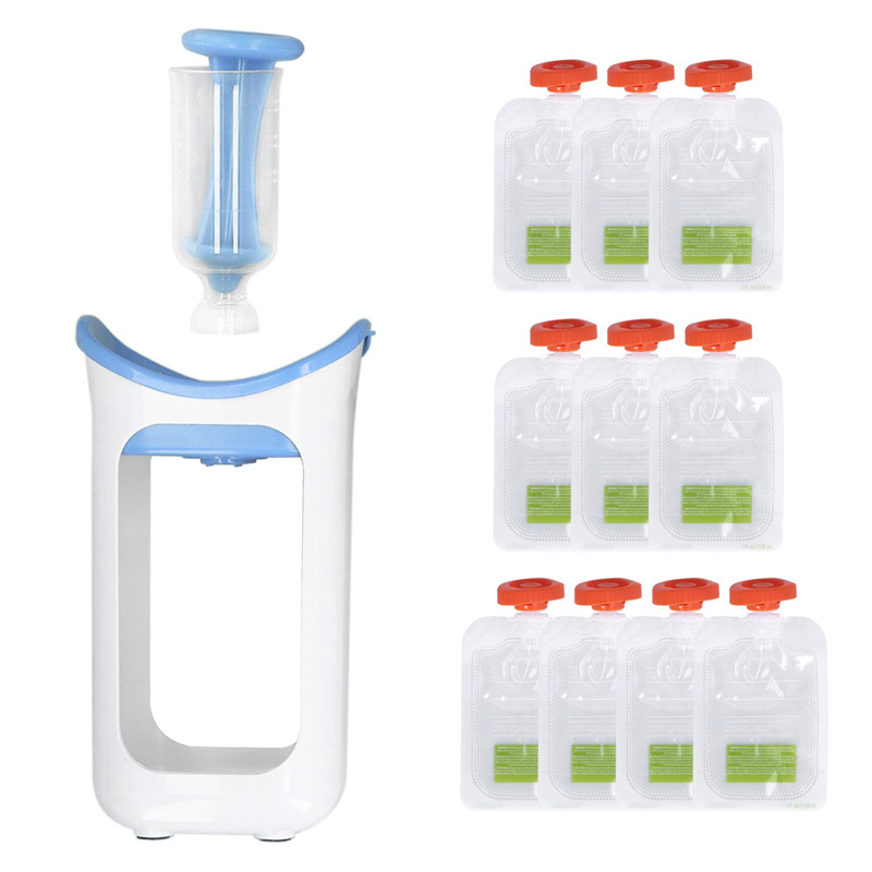 Baby Food Dispenser Baby Food Pouch Maker Reusable Pure Color Pouches Toddler Fruit Squeeze Puree Filler for Kids