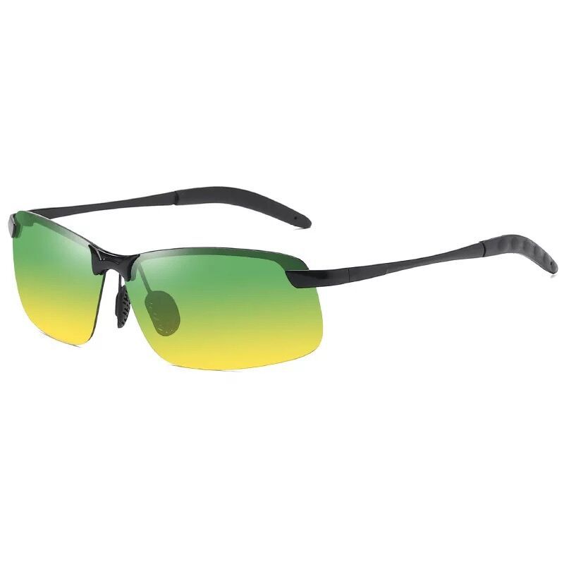 Day And Night Polarized Photochromic Night Vision Glasses Half Frame Driving Glasses For Men