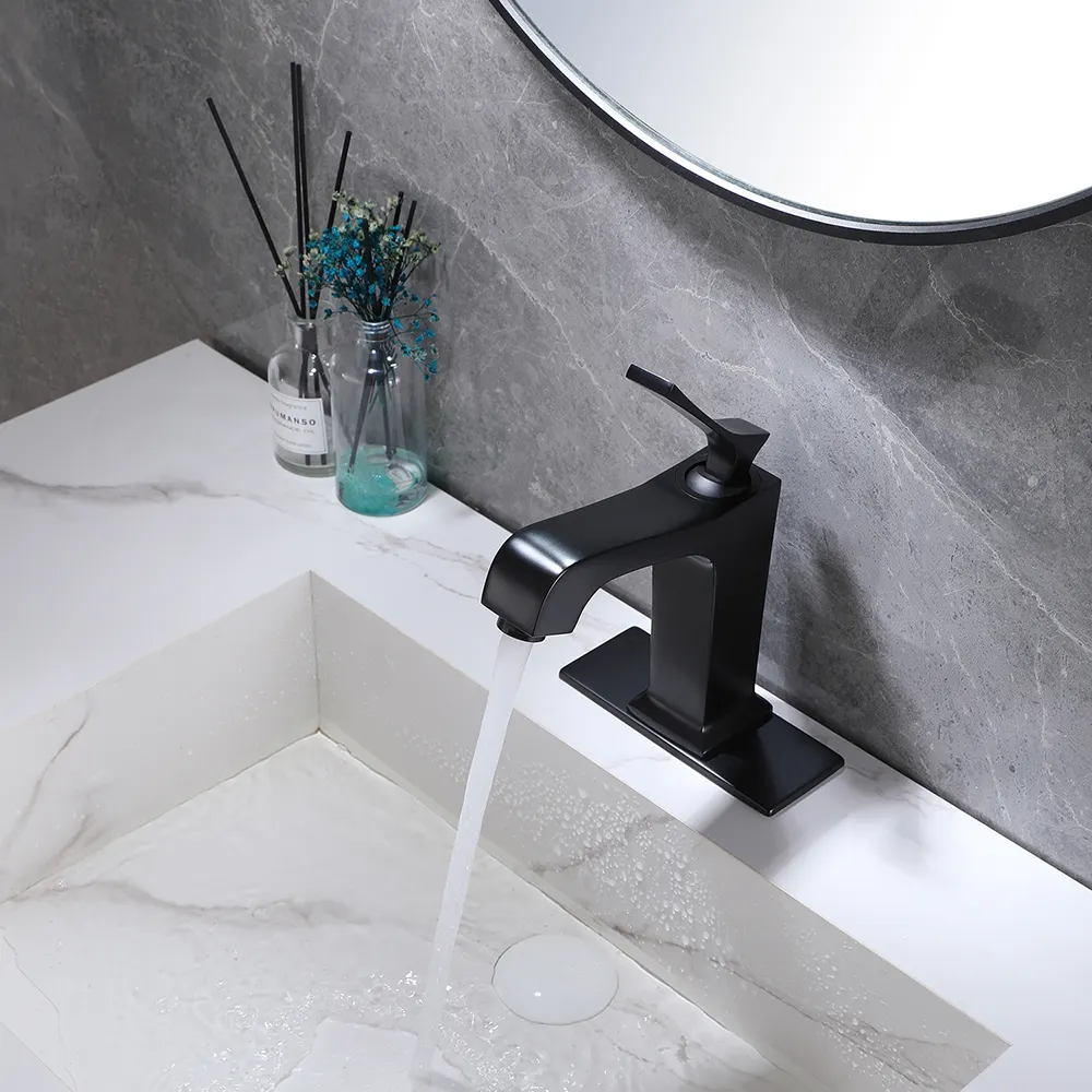 New Design Matte Black Sink Tap Mixer Touchless Brass Bathroom Basin Faucet For Home Wash