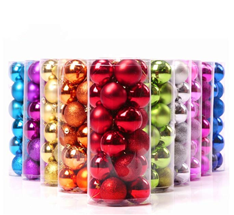 Customized Christmas Tree Decorations 3cm 6cm 8cm Christmas Balls Plastic Colorful Christmas Ball Ornament