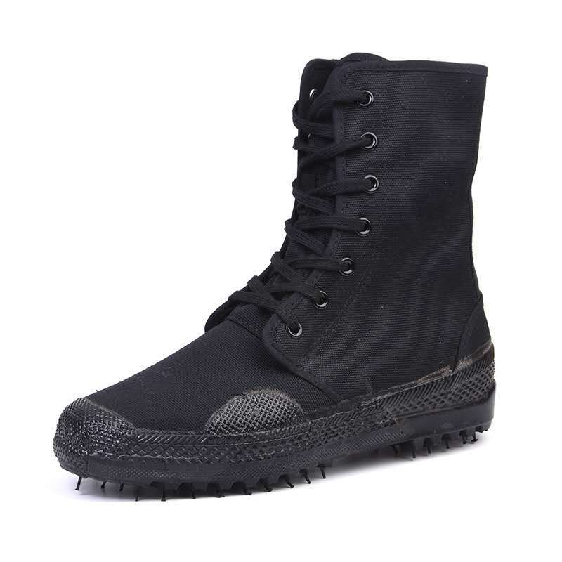 Double Bottom Black High Top Sport safety Shoes Construction Site Canvas Shoes light weight safety shoes men work