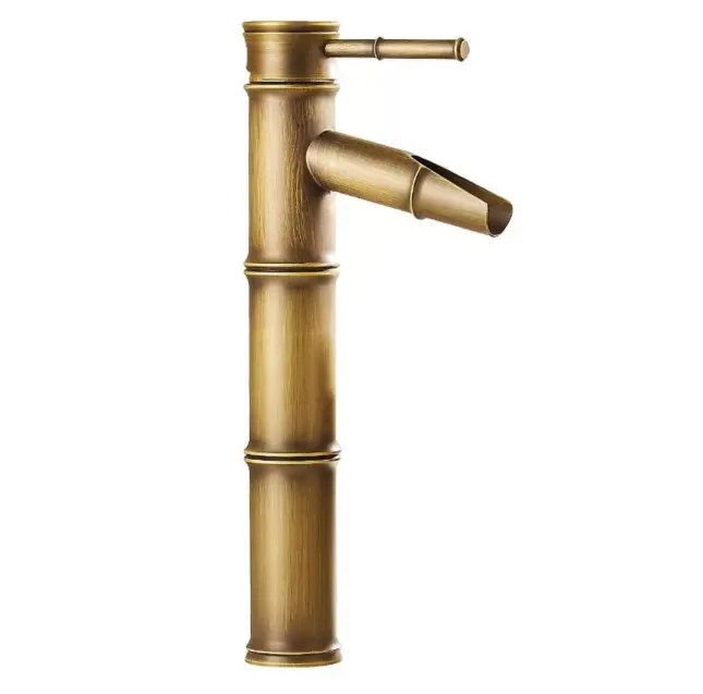 Hot sale single handle bathroom artistic antique brass basin faucet