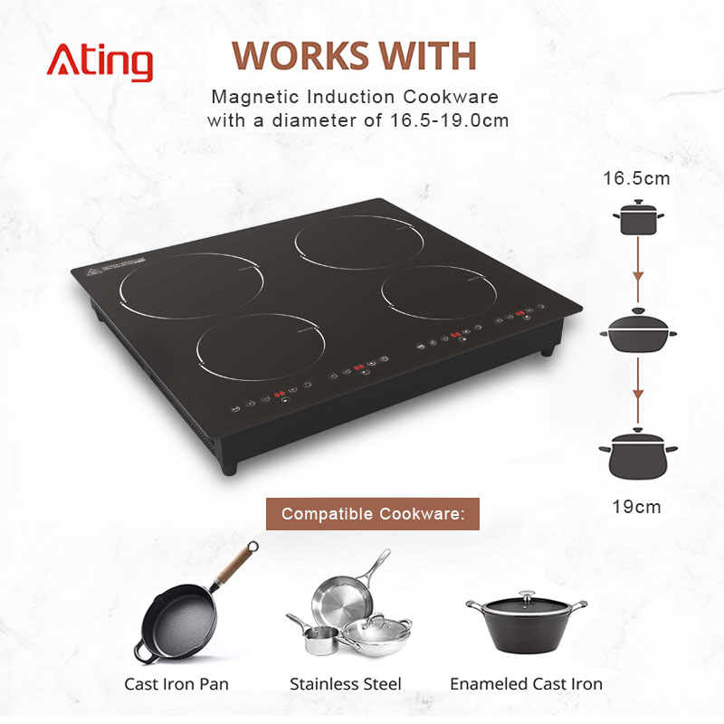 Горячая Распродажа, встроенный сенсорный hotpot CE CB ETL, варочная поверхность 6400 Вт 240 в, электрическая индукционная плита с 4 горелками