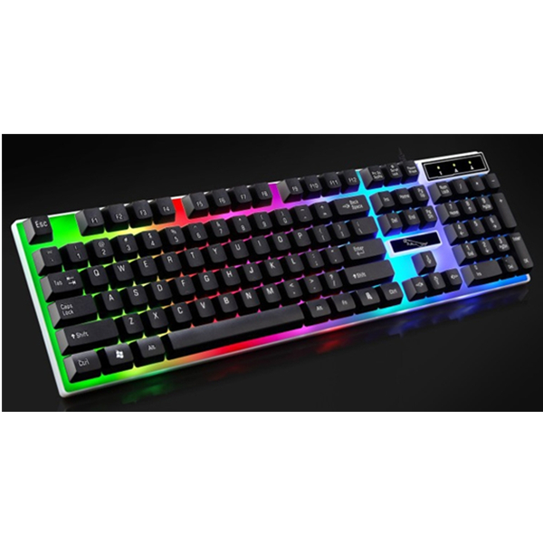 Прямая поставка, оптовая продажа, механическая клавиатура, RGB светодиодная Проводная Подсветка, USB цветная игровая клавиатура с 104 клавишами