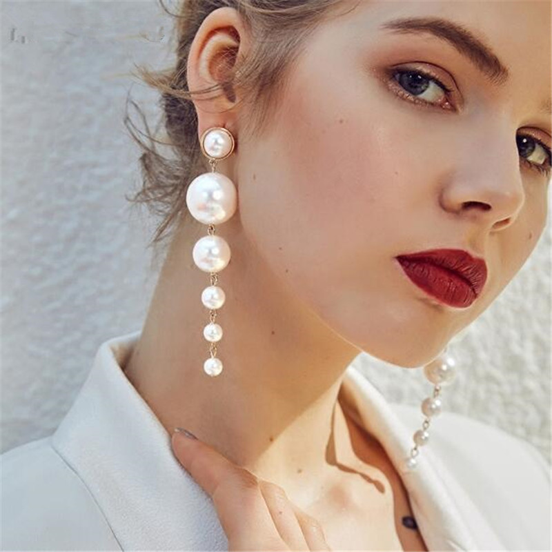 custom korean Jewelry earrings women Vintage pearl earrings