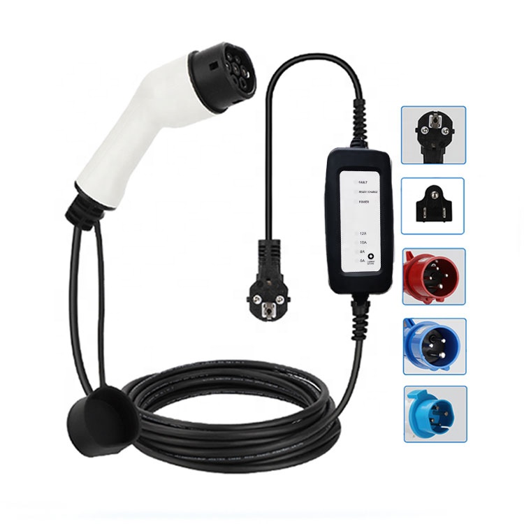 BC портативное Evse Ev зарядное устройство IEC 62196 разъем 10a 16a 10a 16a зарядка Ev Тип 2