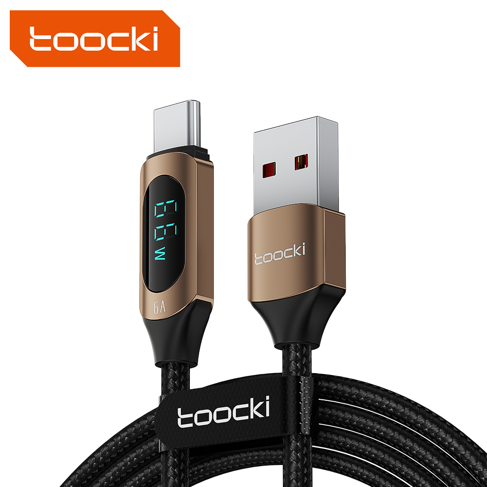 Toocki Usb C кабель светодиодный цифровой дисплей 6A 66w Быстрый зарядный кабель для передачи данных типа C для Samsung для мобильных телефонов и планшетов для ноутбука