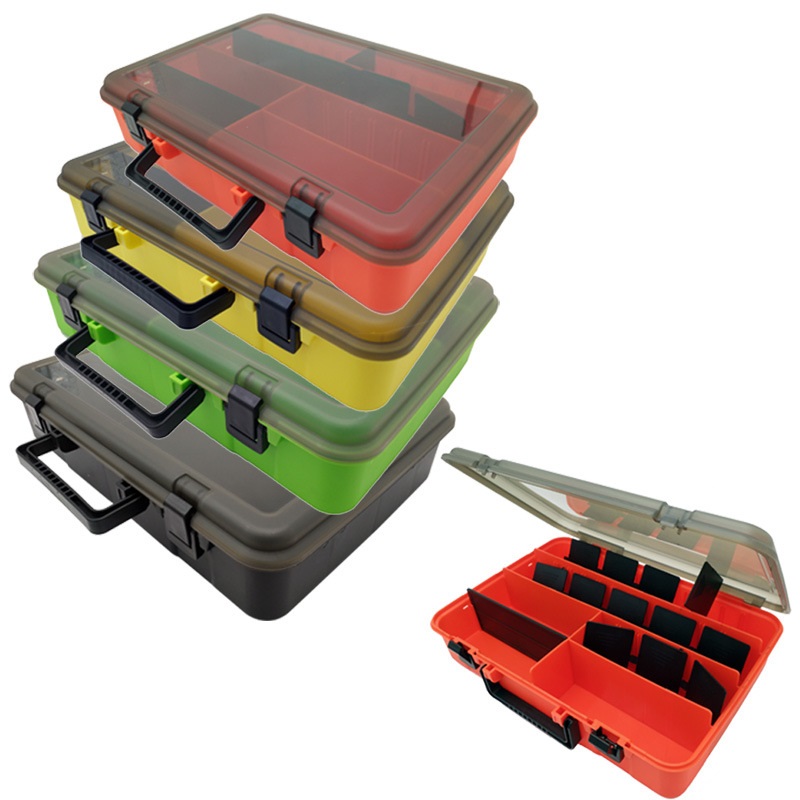 Fishing Tackle Boxes Lure Bait Hook Box Single Decker Plastic Storage Case 36*24*7.5cm 940g Organizer Boxes Fishing Tool Pesca