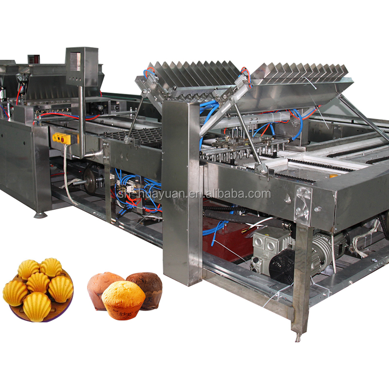 High Productivity Fully Automatic Cup Custard Center Filled Muffin Cake Machine