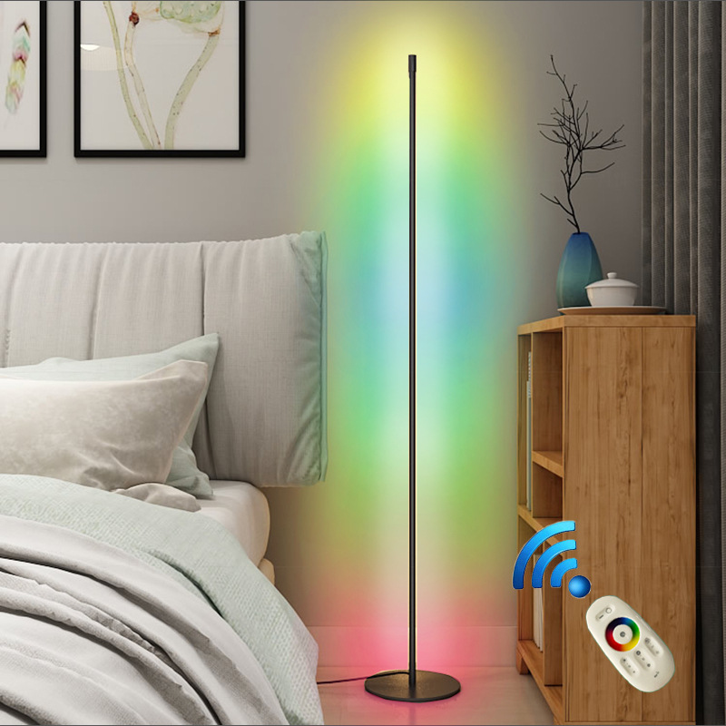 Самая популярная прямая креативная Минималистичная круглая Нижняя RGB цветная Напольная Лампа для гостиной спальни светодиодная угловая лампа