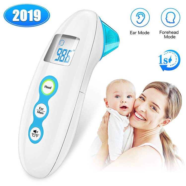 Medical Forehead and Ear Thermometer  LCD Digital Thermometer Infrared Forehead Ear Temperature Meter Suitable for Baby Infants