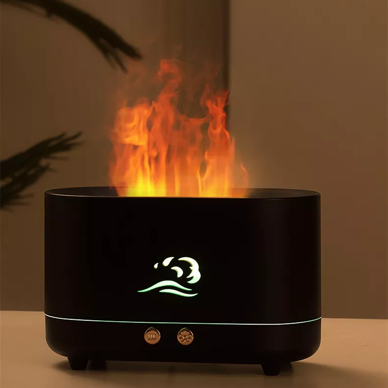 Hot Sale 225ml USB 3D Simulation Flame Smart Cool Mist Ultrasonic Home Essential Oil Diffuser