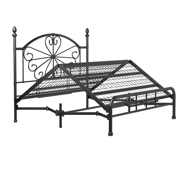 Children Bedroom No Screws Zero Noise Queen Size Folding Metal Bed