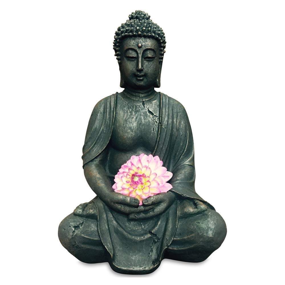 Fiber Resin Sitting Buddha Candle Holder Statue Candle Holder
