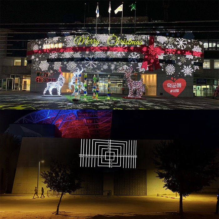 300W 600W outdoor big size wall advertising Christmas decoration floor gobo projector customize logo sidewalk projection lamp