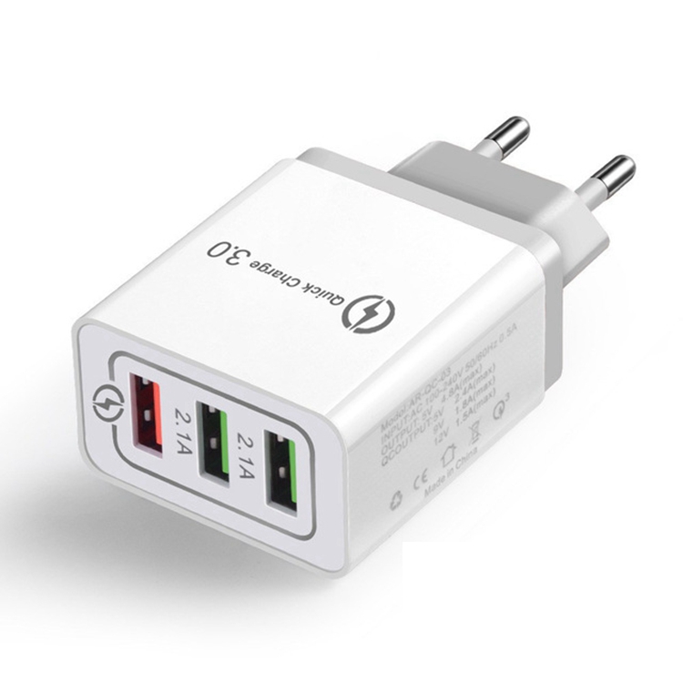 США и ЕС вилка QC3.0 3 USB быстрая зарядка настенное зарядное устройство для мобильного телефона